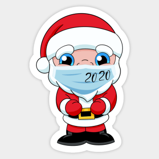 Quarantined Santa Claus 2020, quarantine 2020 face mask for kids, funny quarantined Christmas, new year face mask Sticker